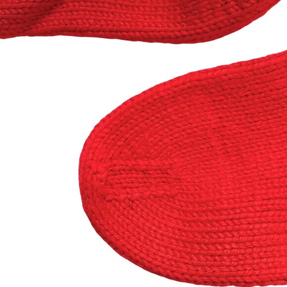 Vintage Holiday Festive Red Thick Knit Quarter Crew Ankle Sock Women's Medium - Picture 3 of 5